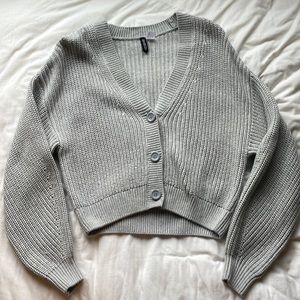 h and m grey oversized comfy cardigan